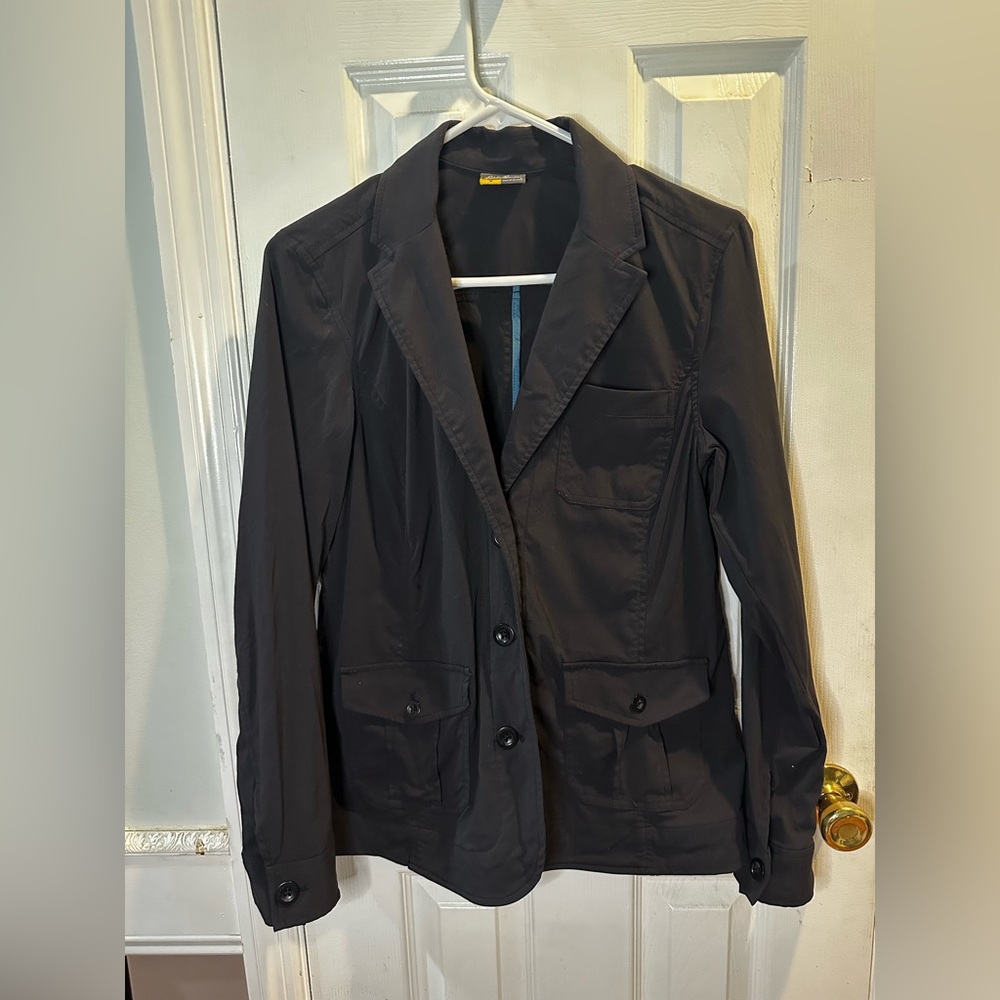 Eddie Bauer Women’s Soft Black‎ Jacket Blazer Sz 8 Performance Nylon Pockets